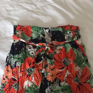 Floral printed Zara paperbag pants